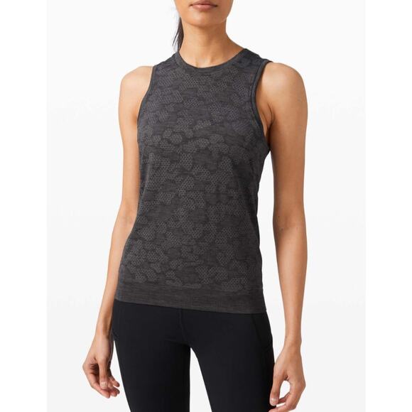 Lululemon Breeze By Muscle Tank Top Polar Spots Titanium / Black Stretch - Picture 1 of 8